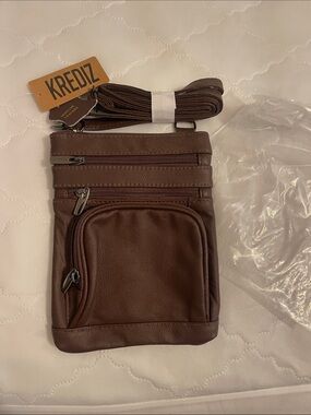 Brown leather crossbody